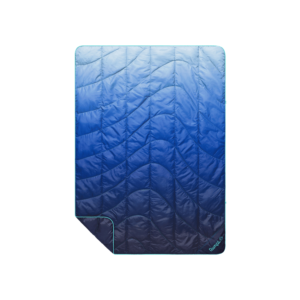 Rumpl Travel Puffy Blanket - Burning Blue Fade Travel Puffy Blanket - Burning Blue Fade | Rumpl Blankets For Everywhere Printed Travel
