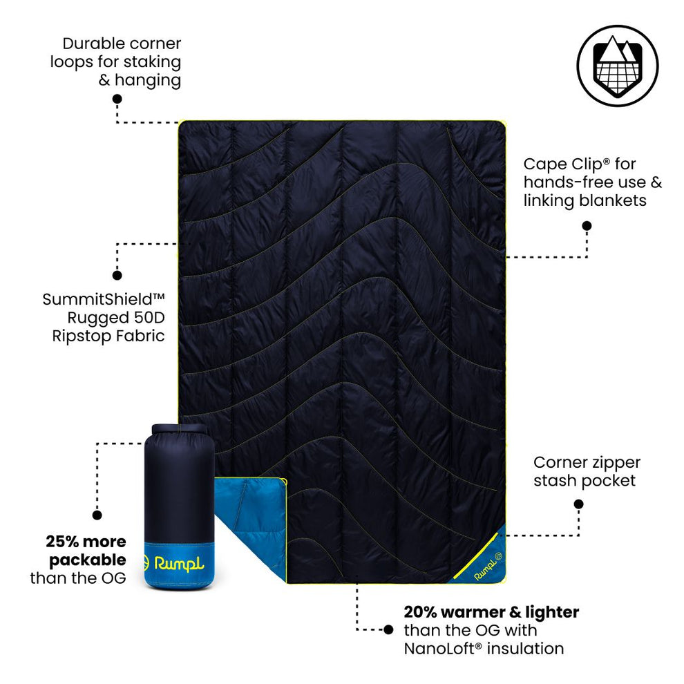 Rumpl Backcountry Puffy Blanket - Midnight Blue Backcountry Puffy Blanket - Midnight Blue | Rumpl Blankets For Everywhere Solid Backcountry Puffy