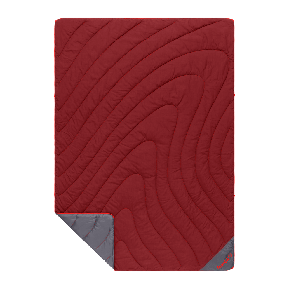 Rumpl Campfire Puffy Blanket - Cherry Charcoal Campfire Puffy Blanket - Cherry Charcoal | Rumpl Blankets For Everywhere Solid Campfire Puffy