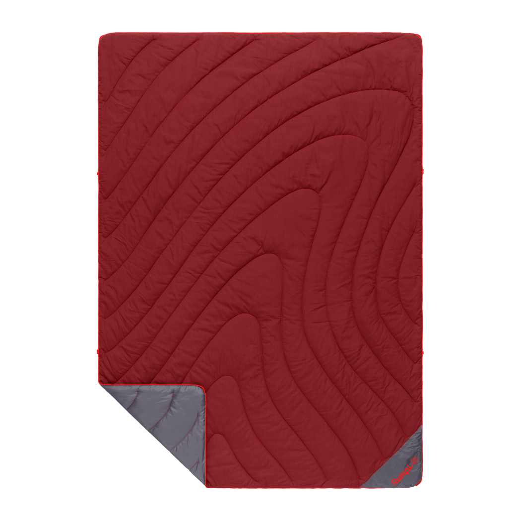 Rumpl Campfire Puffy Blanket - Cherry Charcoal Campfire Puffy Blanket - Cherry Charcoal | Rumpl Blankets For Everywhere Solid Campfire Puffy