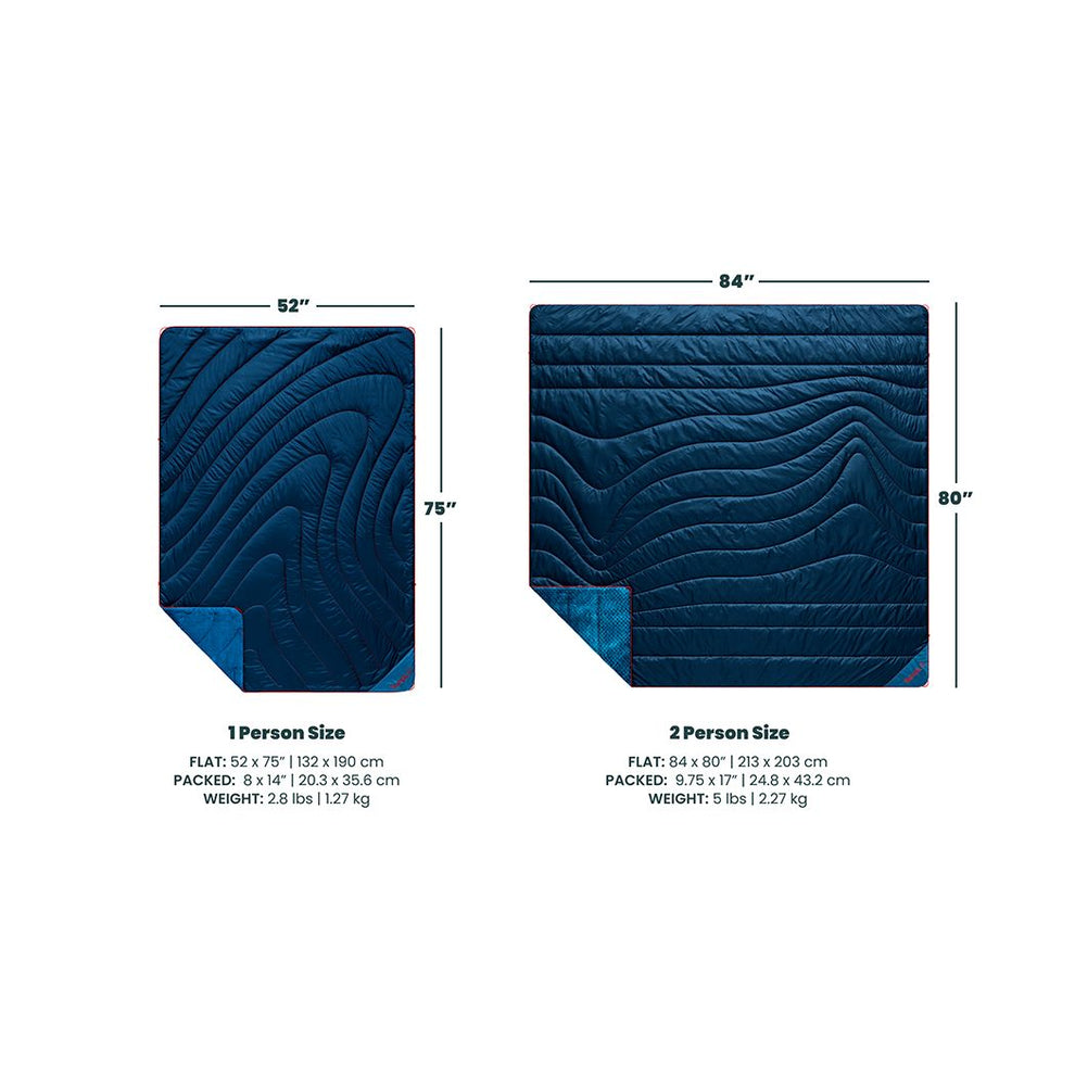Rumpl Fleece Puffy 2 Person Blanket - Deepwater Fleece Puffy 2 Person Blanket - Deepwater | Rumpl Blankets For Everywhere Solid Fleece Puffy