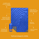 Rumpl Original Puffy Blanket - Burning Blue Original Puffy Blanket - Burning Blue | Rumpl Blankets For Everywhere Solid Original