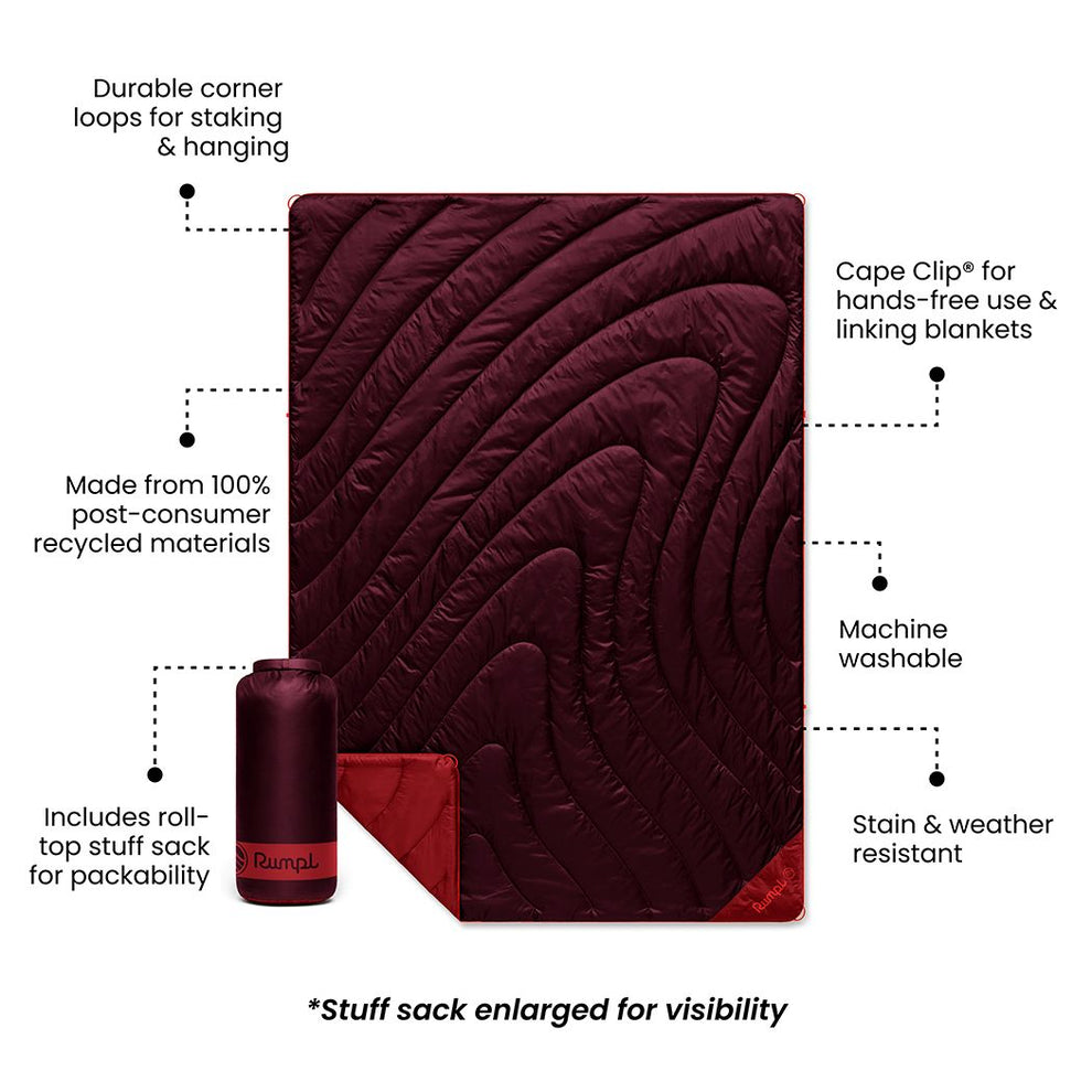 Rumpl Original Puffy Blanket - Fig Cherry Original Puffy Blanket - Fig Cherry | Rumpl Blankets For Everywhere Solid Original