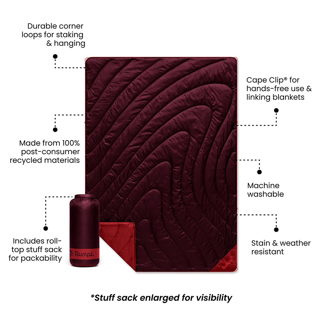 Rumpl Original Puffy Blanket - Fig Cherry Original Puffy Blanket - Fig Cherry | Rumpl Blankets For Everywhere Solid Original