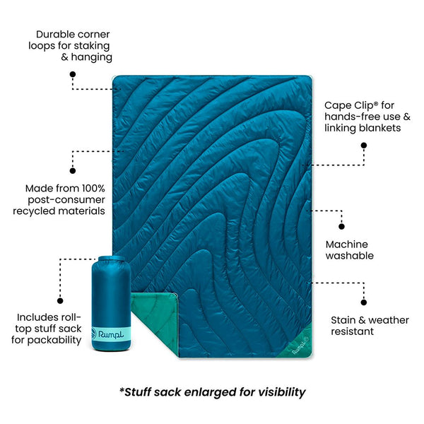 Rumpl Original Puffy 2 Person Blanket - Seascape Original Puffy 2 Person Blanket - Seascape | Rumpl Blankets For Everywhere Solid Original