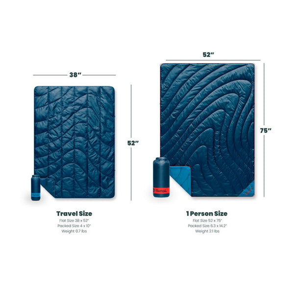 Rumpl Travel Puffy Blanket - Deepwater Travel Puffy Blanket - Deepwater | Rumpl Blankets for Everywhere Solid Travel