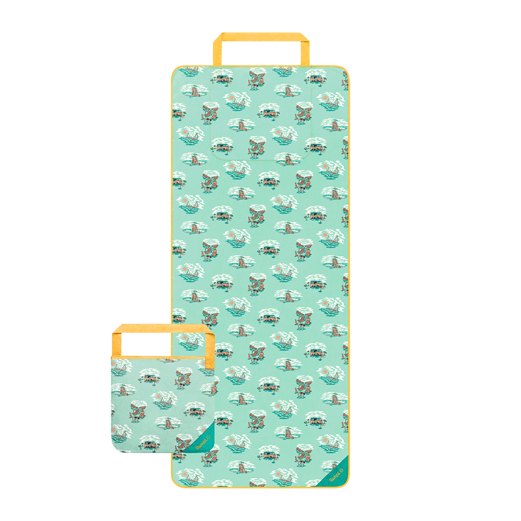 Rumpl Tech Towel Tote - Aqua Outer Banks Tech Towel Tote - Aqua Outer Banks | Rumpl Blankets For Everywhere Tech Towel