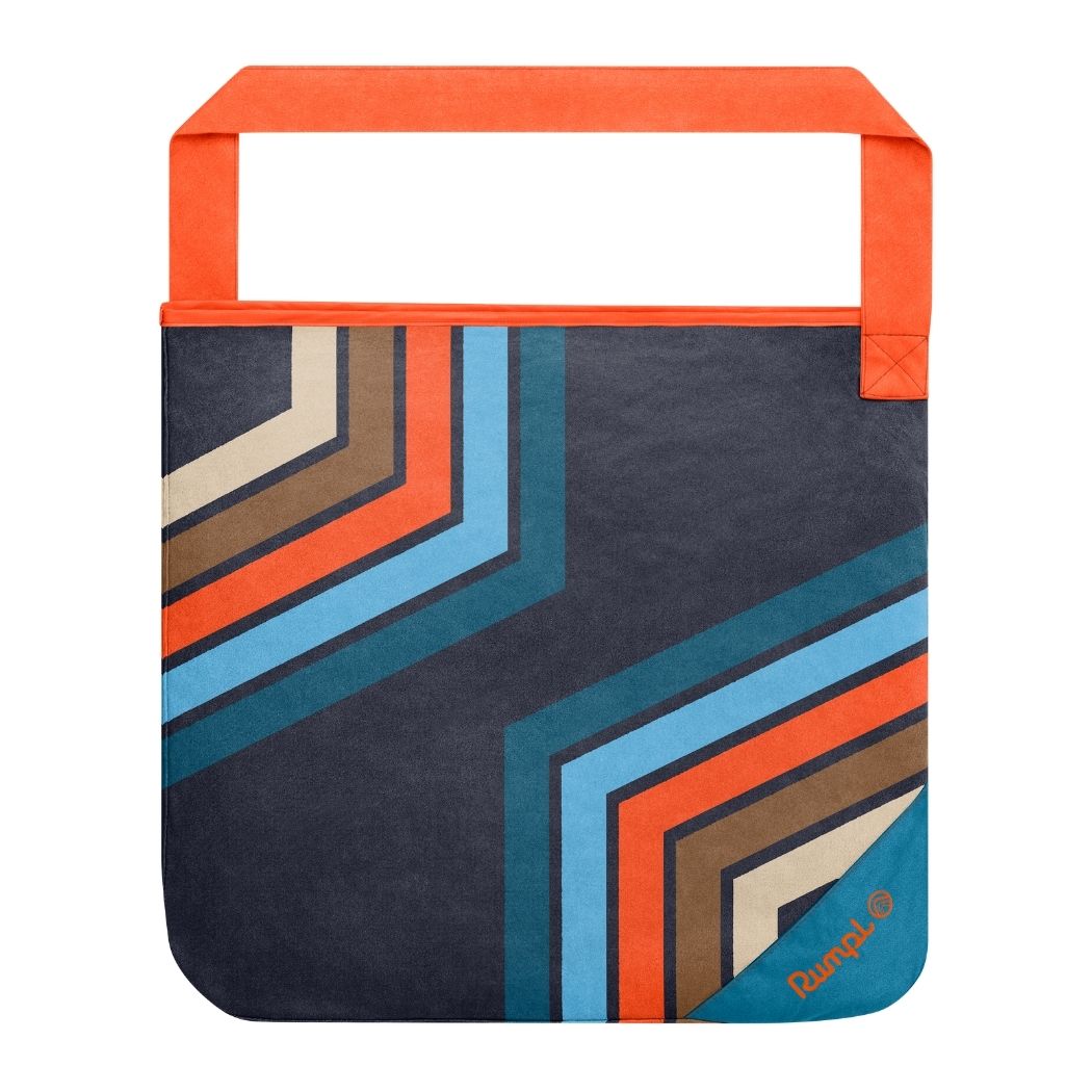 Rumpl Tech Towel Tote - Midnight Retro Stripes Tech Towel Tote - Midnight Retro Stripes | Rumpl Blankets For Everywhere Tech Towel