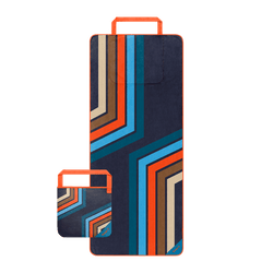 Tech Towel Tote - Midnight Retro Stripes