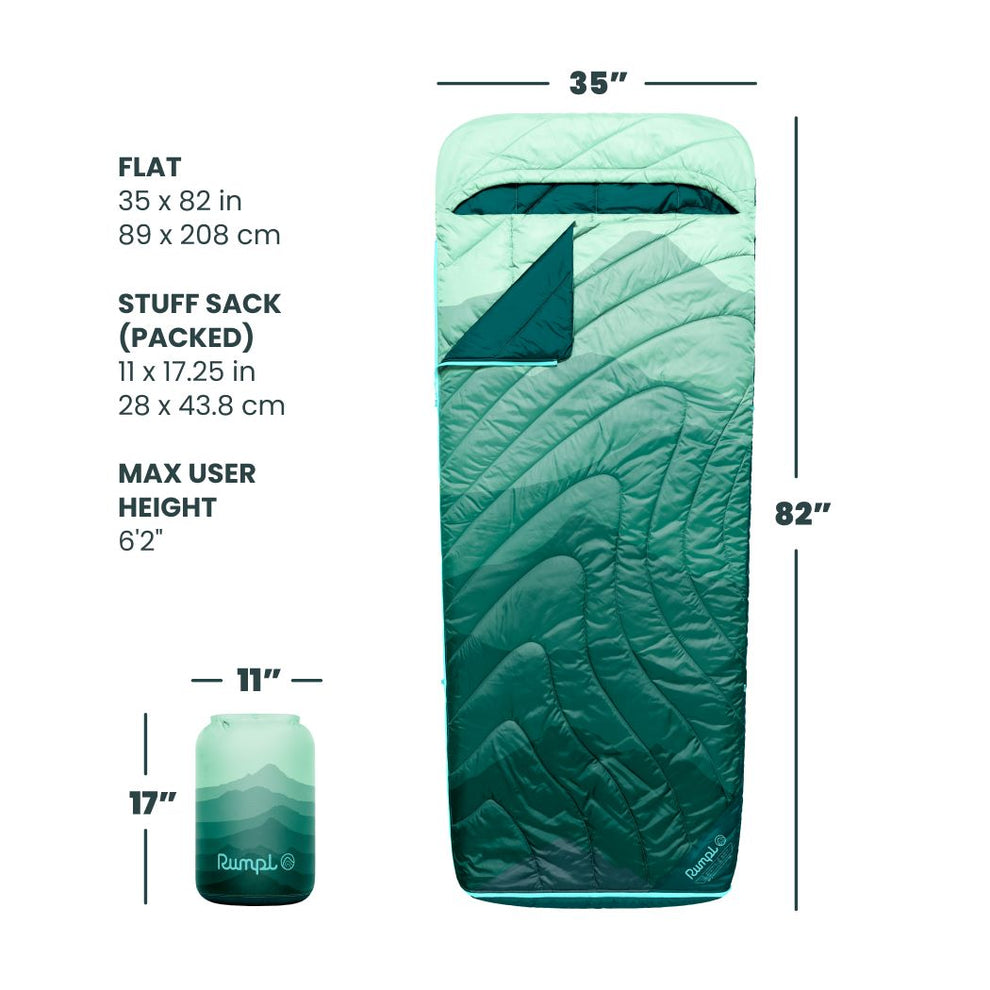 Rumpl Wrap Sack 20° Sleeping Bag - Cascade Fade The Wrap Sack 20° Sleeping Bag - Cascade Fade | Rumpl  Wrap Sack