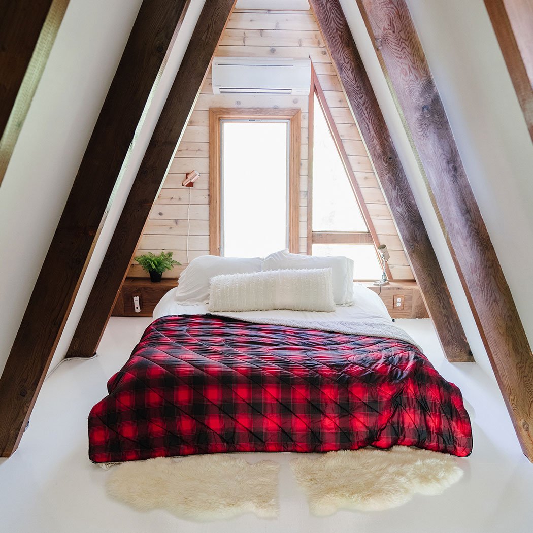 Sherpa Puffy Blanket Ombre Plaid