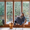 Sherpa Fleece Blanket - Window Pane Slate